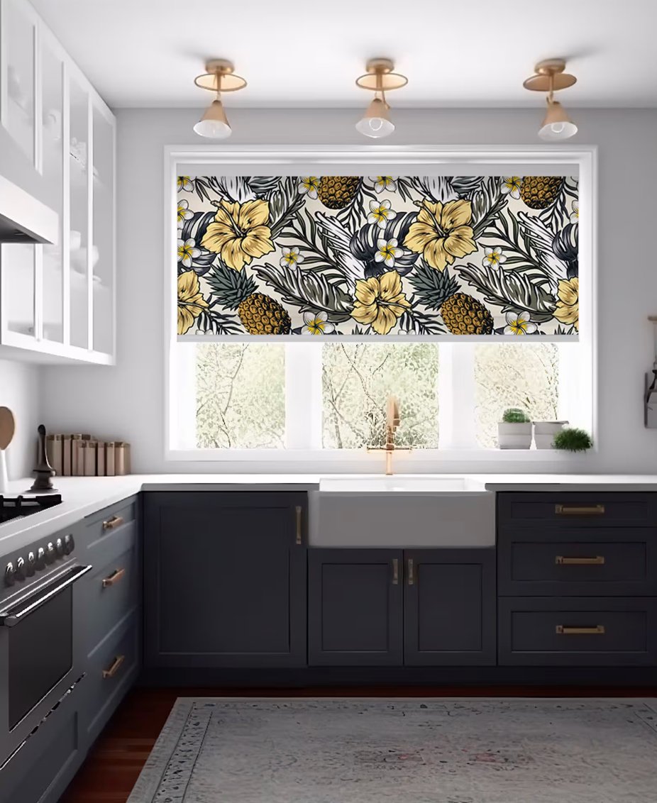 Floral Leaves Roller Shades - Roller Shade Creative