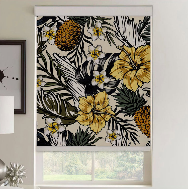 Floral Leaves Roller Shades - Roller Shade Creative