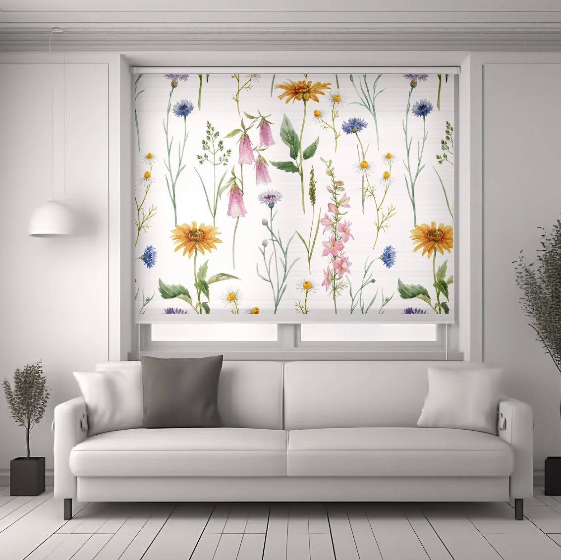 Floral Roller Shade - Roller Shade Creative