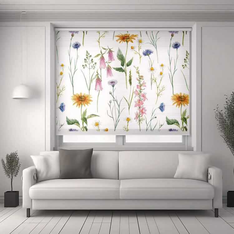 Floral Roller Shade - Roller Shade Creative