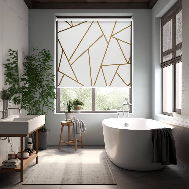 Gold Lines Window Shades - Roller Shade Creative