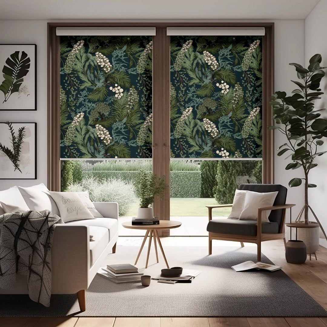 Green Fern Botanical Roller Blinds - Roller Shade Creative