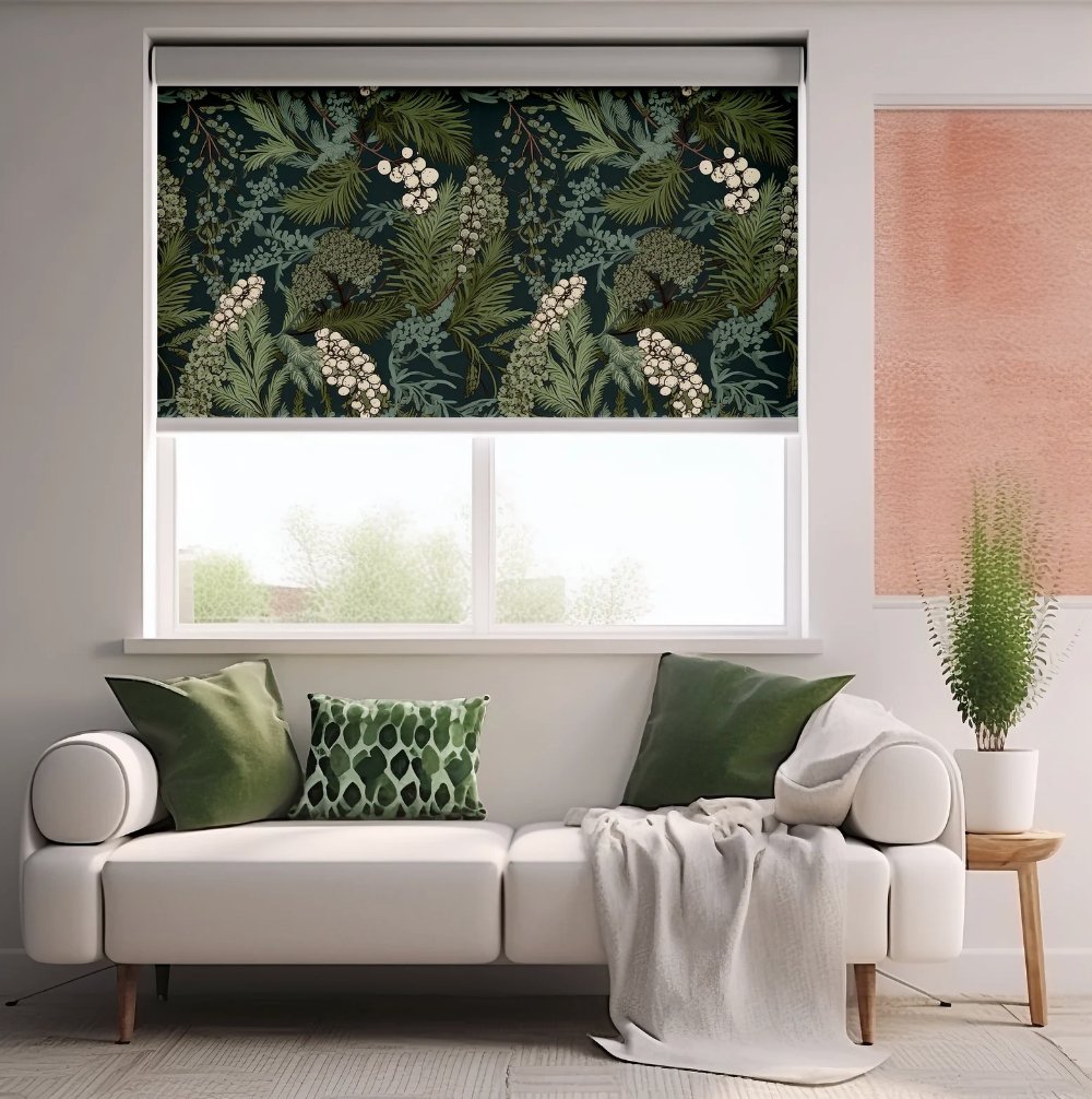 Green Fern Botanical Roller Blinds - Roller Shade Creative