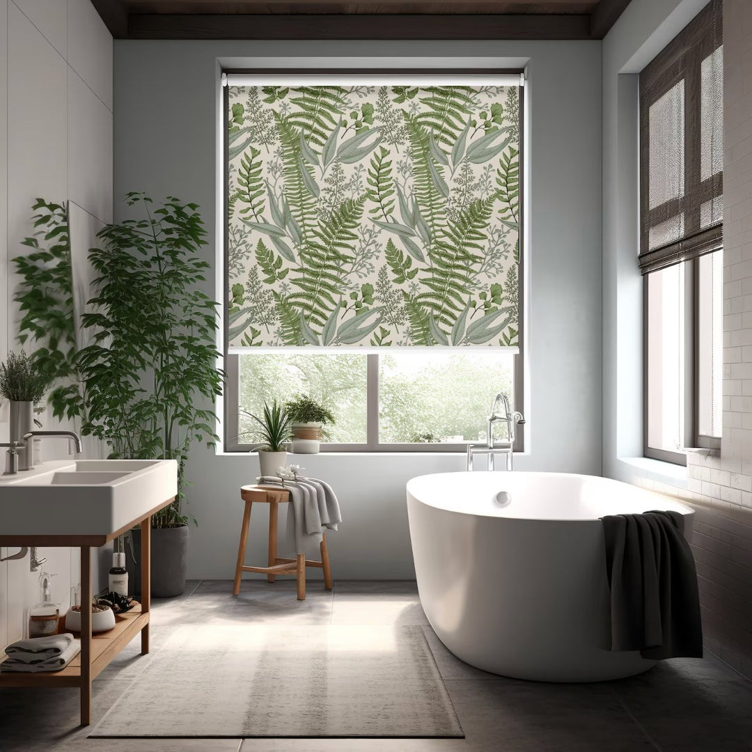 Green Fern Botanical Roller Shade - Roller Shade Creative