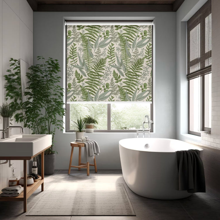 Green Fern Botanical Roller Shade - Roller Shade Creative