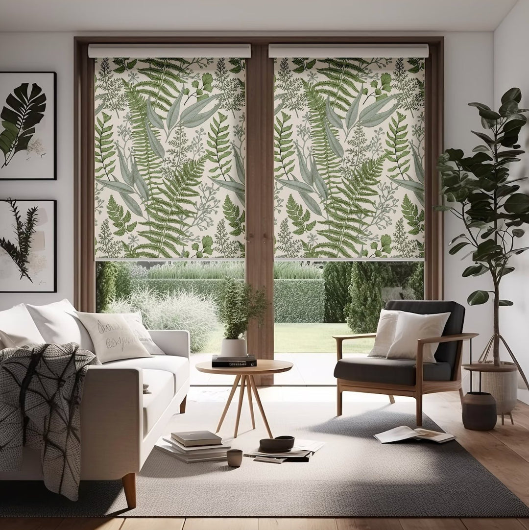 Green Fern Botanical Roller Shade - Roller Shade Creative