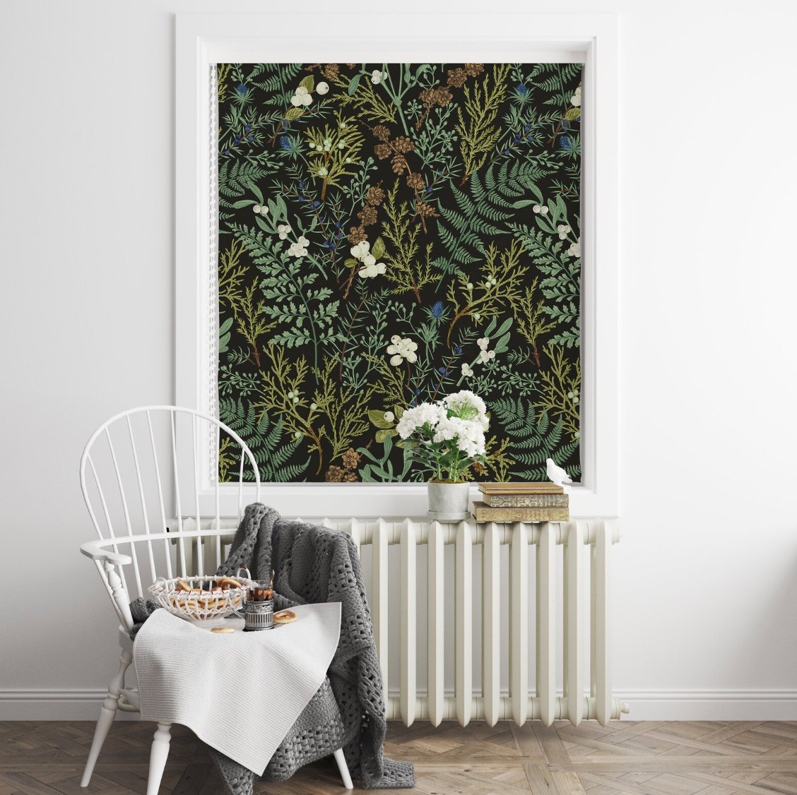 Green Fern Botanical Roller Shades - Roller Shade Creative