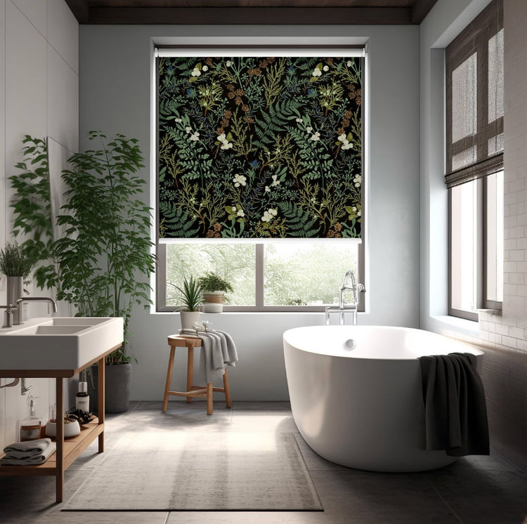 Green Fern Botanical Roller Shades - Roller Shade Creative