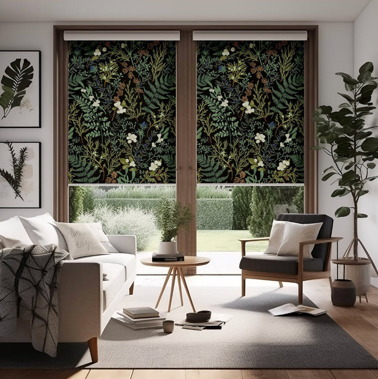 Green Fern Botanical Roller Shades - Roller Shade Creative