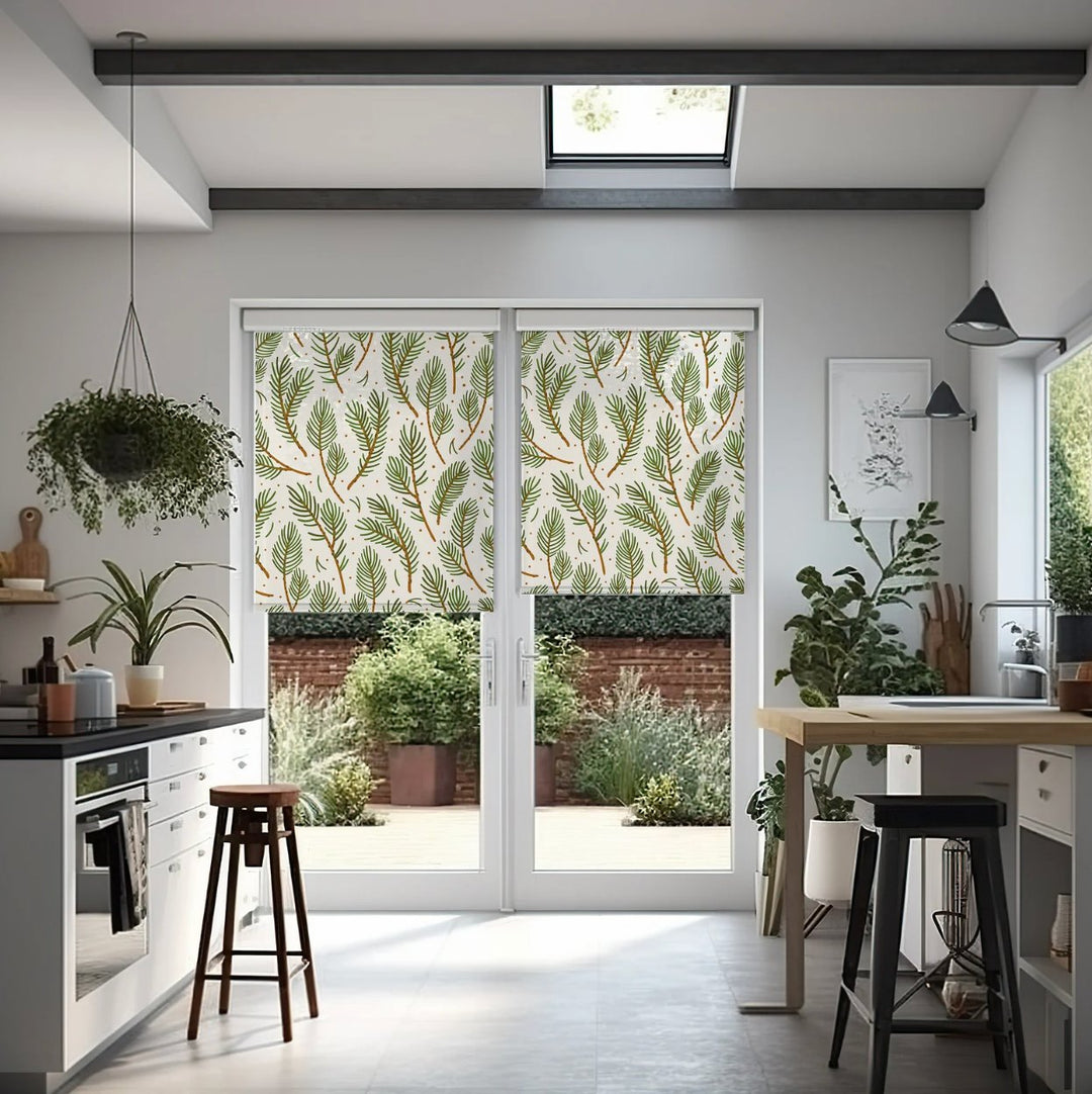 Green Fern Botanical Window Shade - Roller Shade Creative