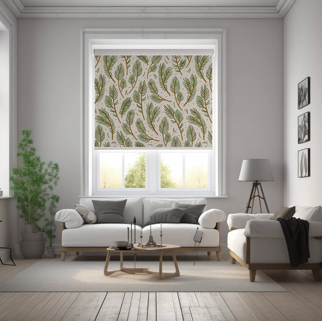 Green Fern Botanical Window Shade - Roller Shade Creative