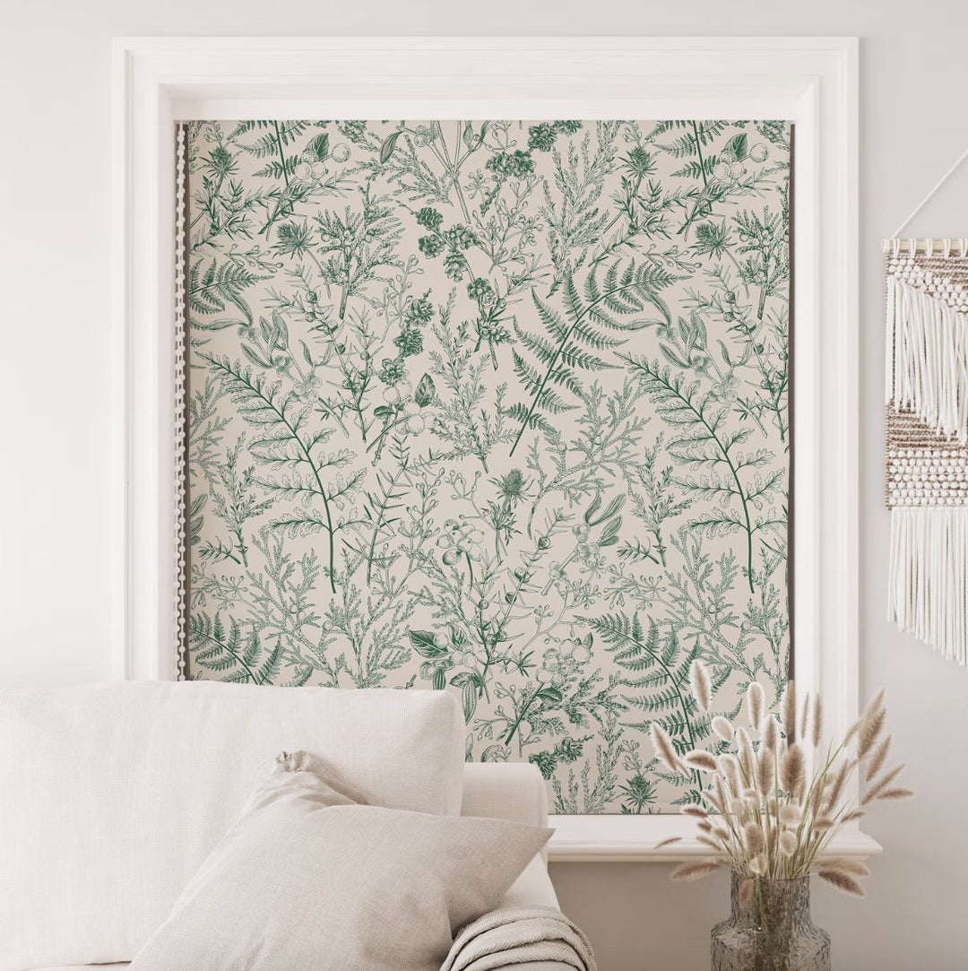 Greenery Fern Botanical Roller Shade - Roller Shade Creative