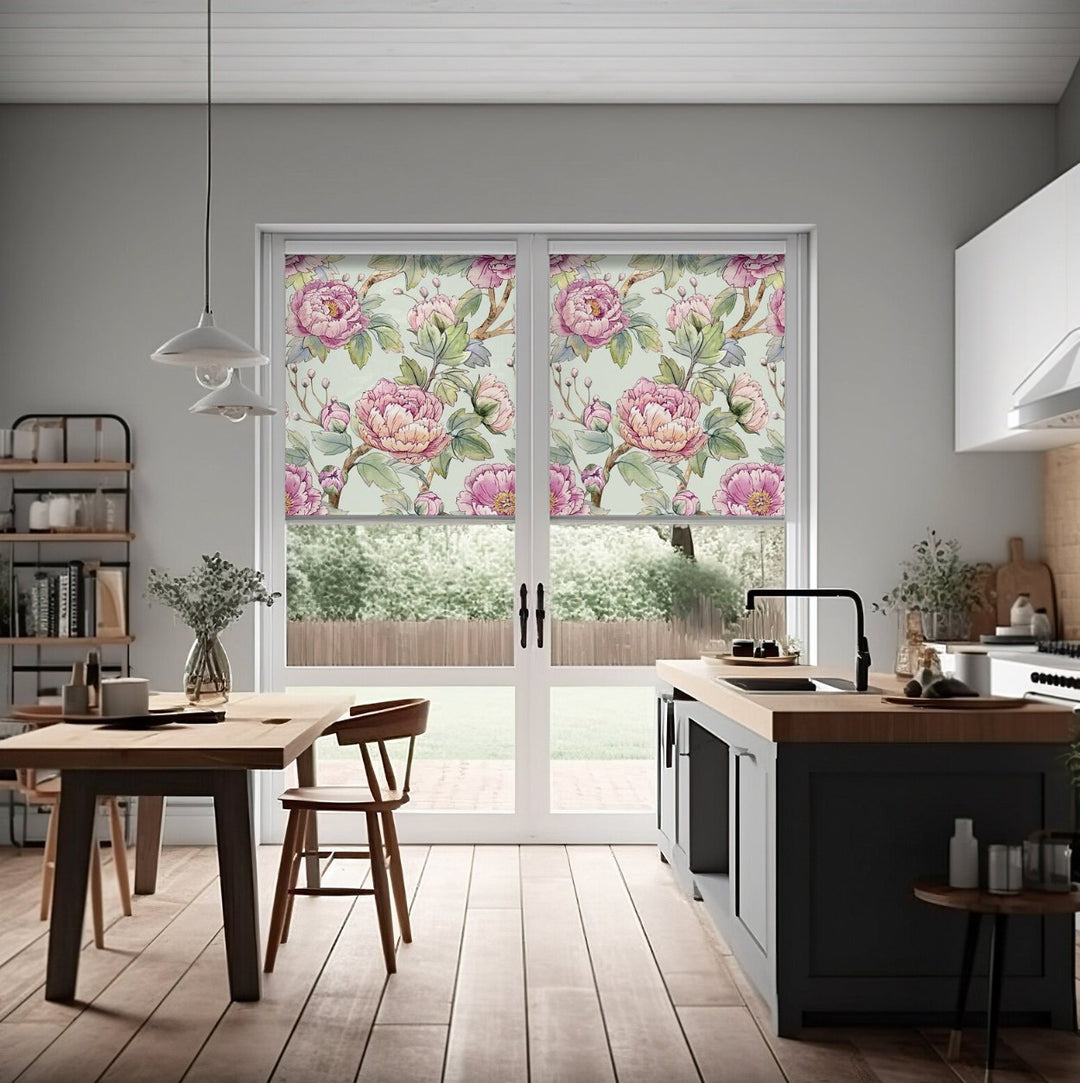 Large Flowers Roller Shades - Roller Shade Creative