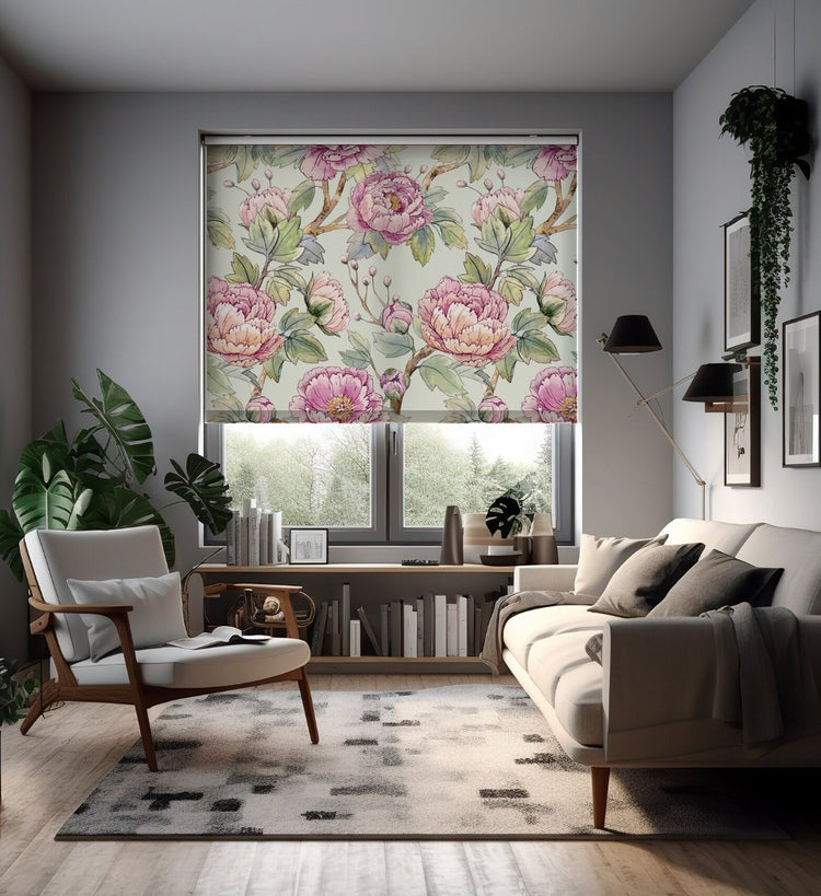 Large Flowers Roller Shades - Roller Shade Creative