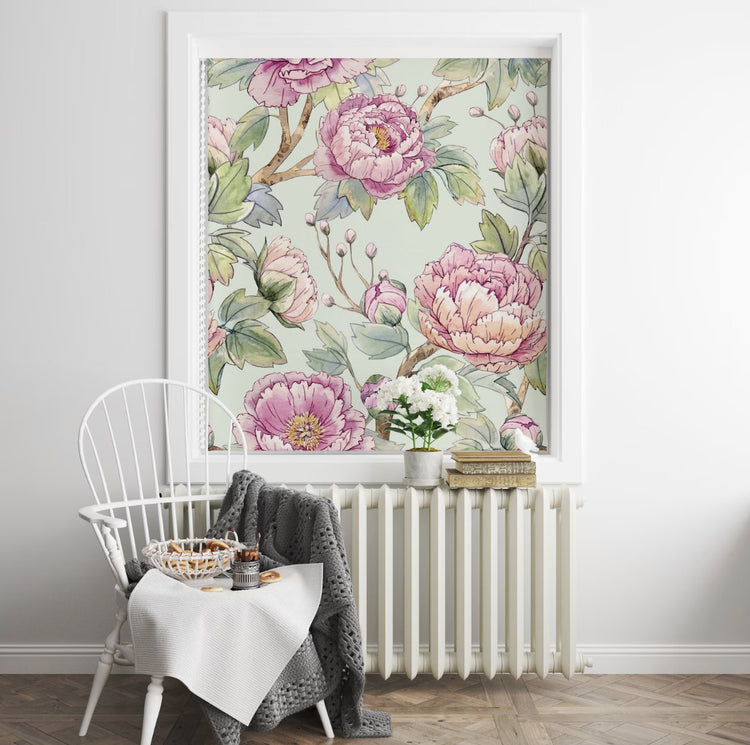 Large Flowers Roller Shades - Roller Shade Creative