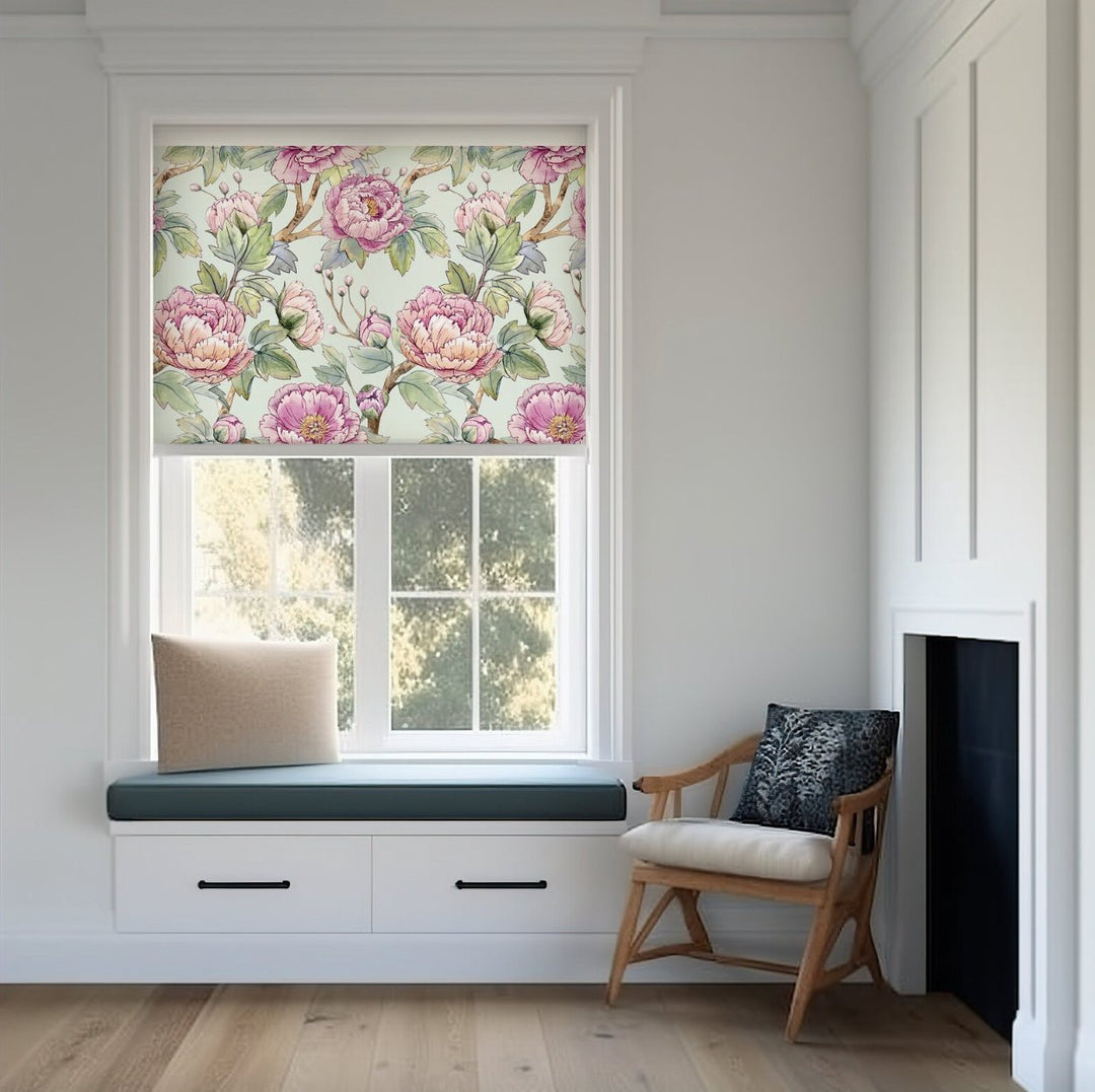 Large Flowers Roller Shades - Roller Shade Creative