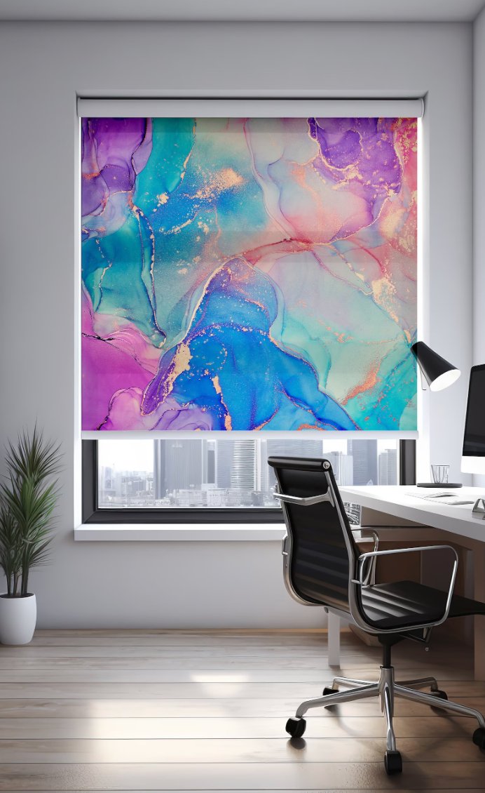 Marble Colorful Roller Blinds - Roller Shade Creative