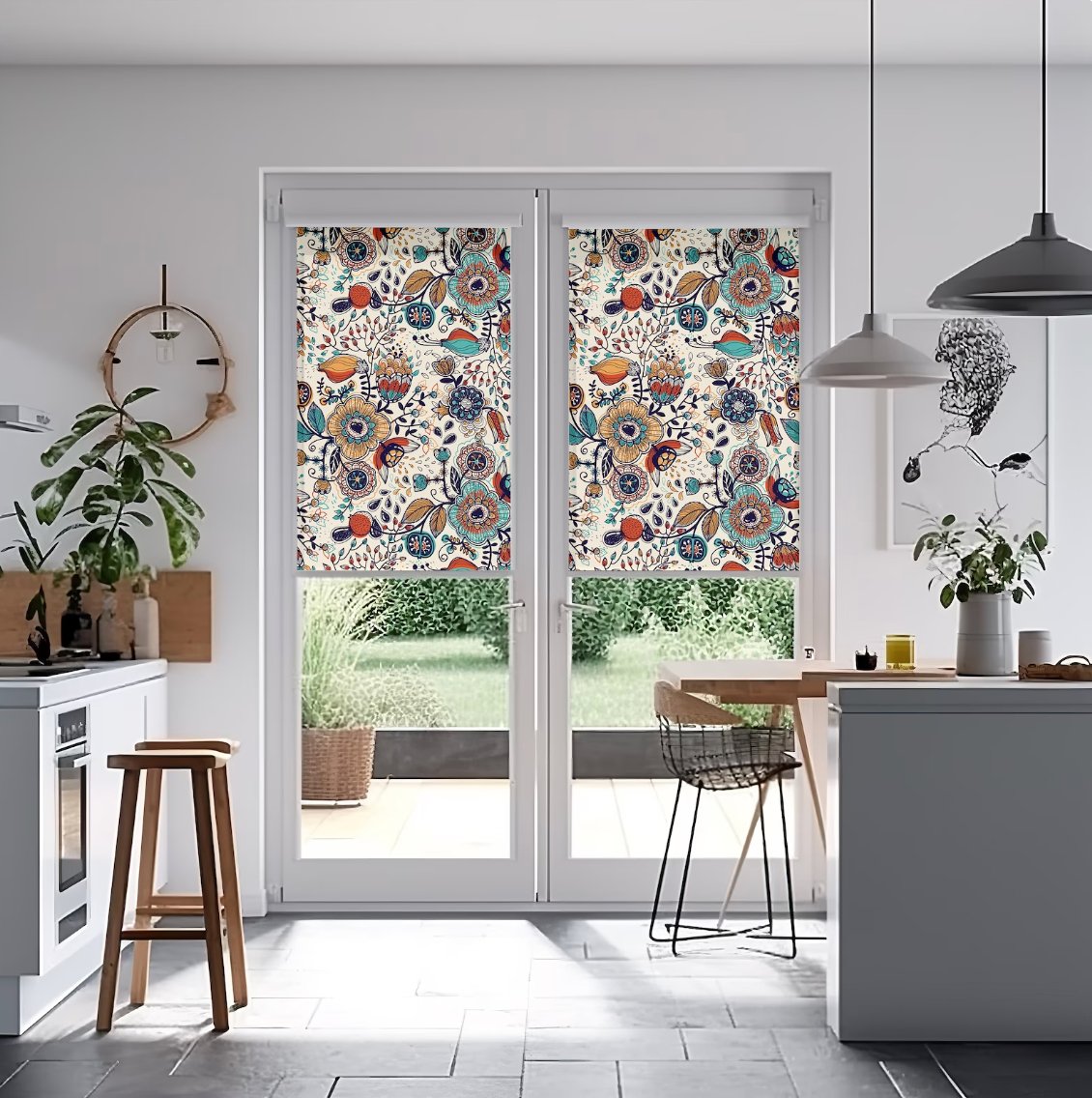 Passion Flower Vintage Window Curtains Blackout Custom Window Shades Passion flower vintage window curtains blackout custom window shades