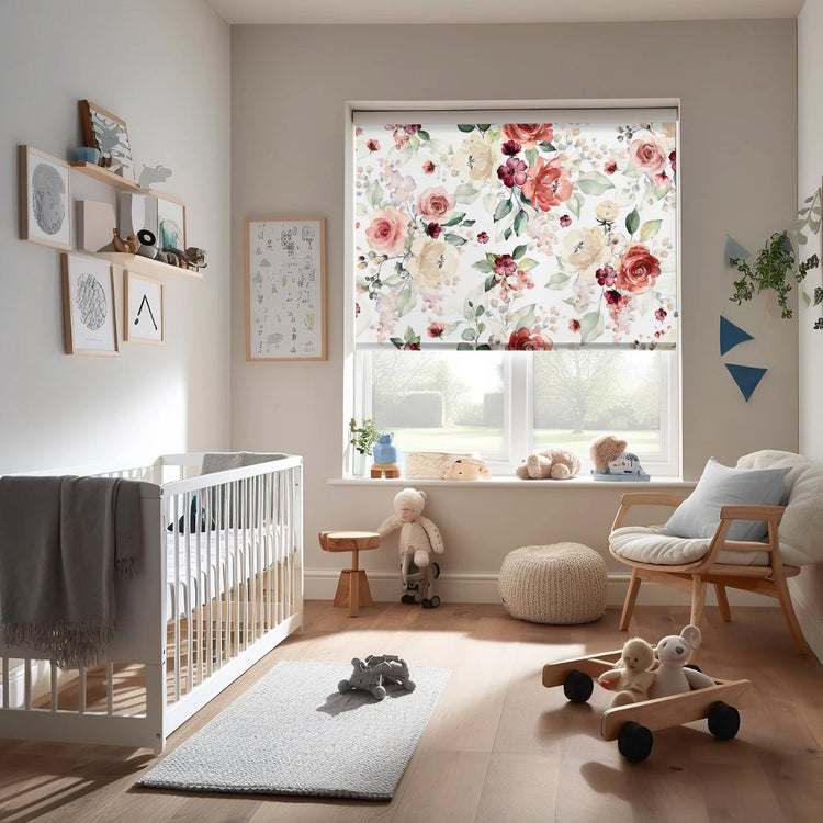 Red Peony Flowers Roller Shade - Roller Shade Creative