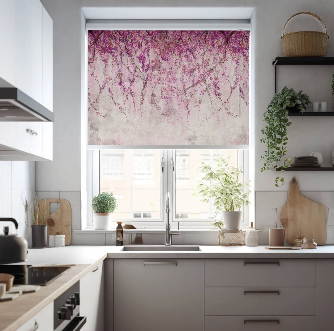 Sakura Branches Custom Window Treatments - Roller Shade Creative