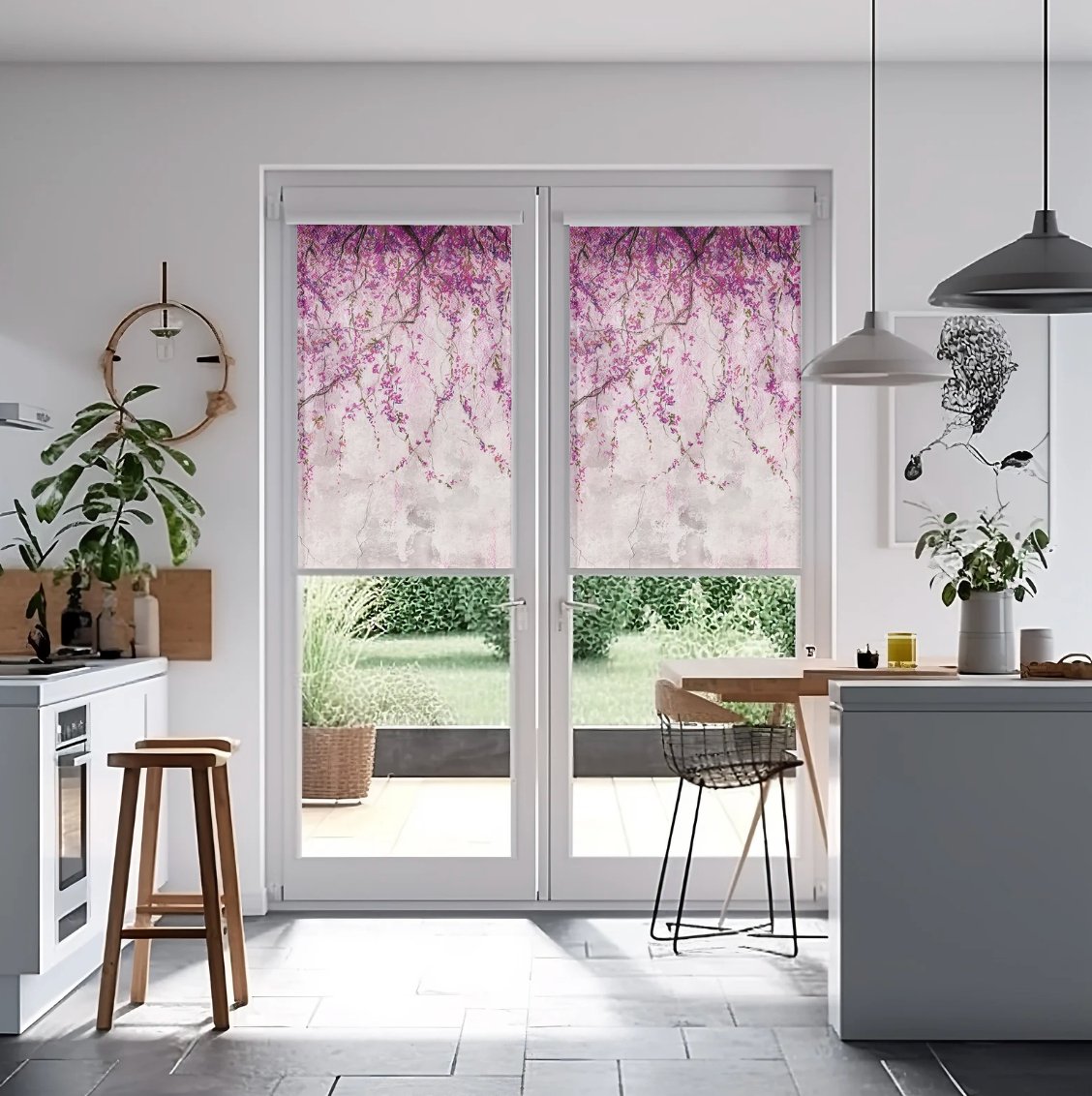 Sakura Branches Custom Window Treatments - Roller Shade Creative