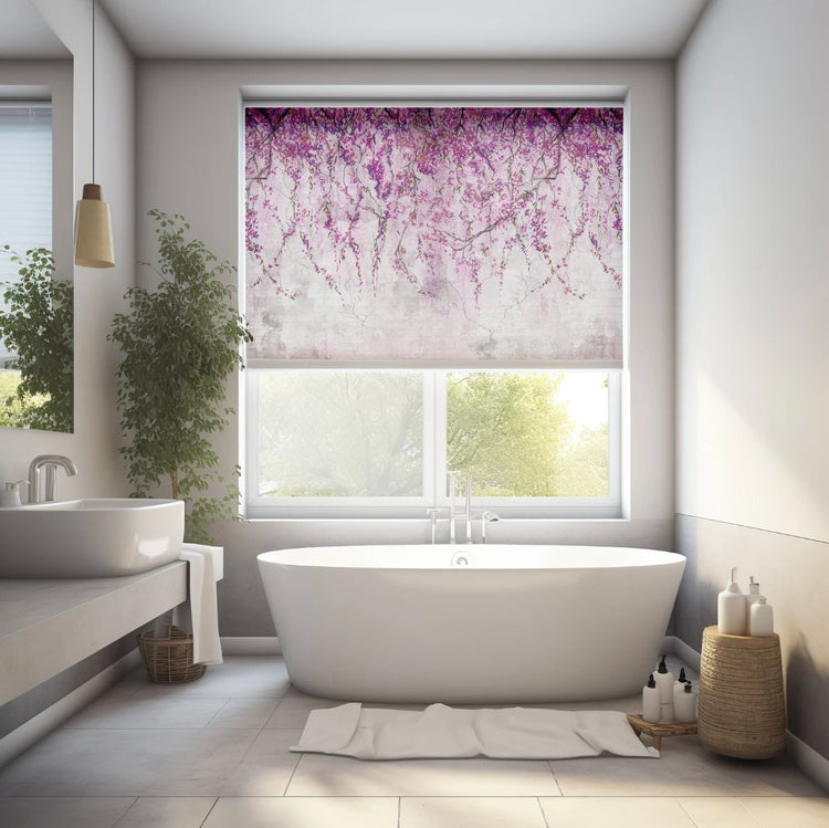 Sakura Branches Custom Window Treatments - Roller Shade Creative