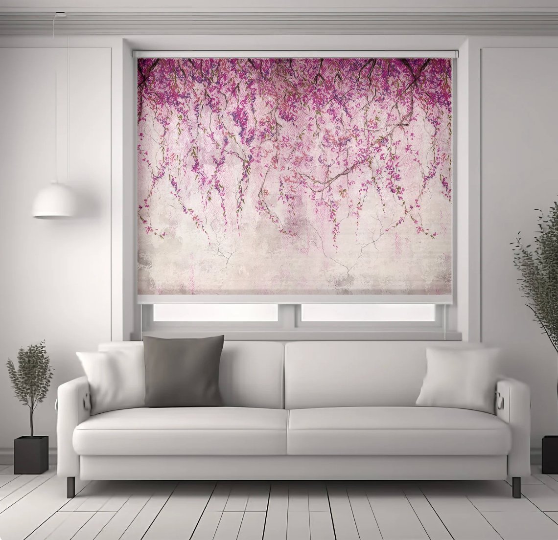 Sakura Branches Custom Window Treatments - Roller Shade Creative