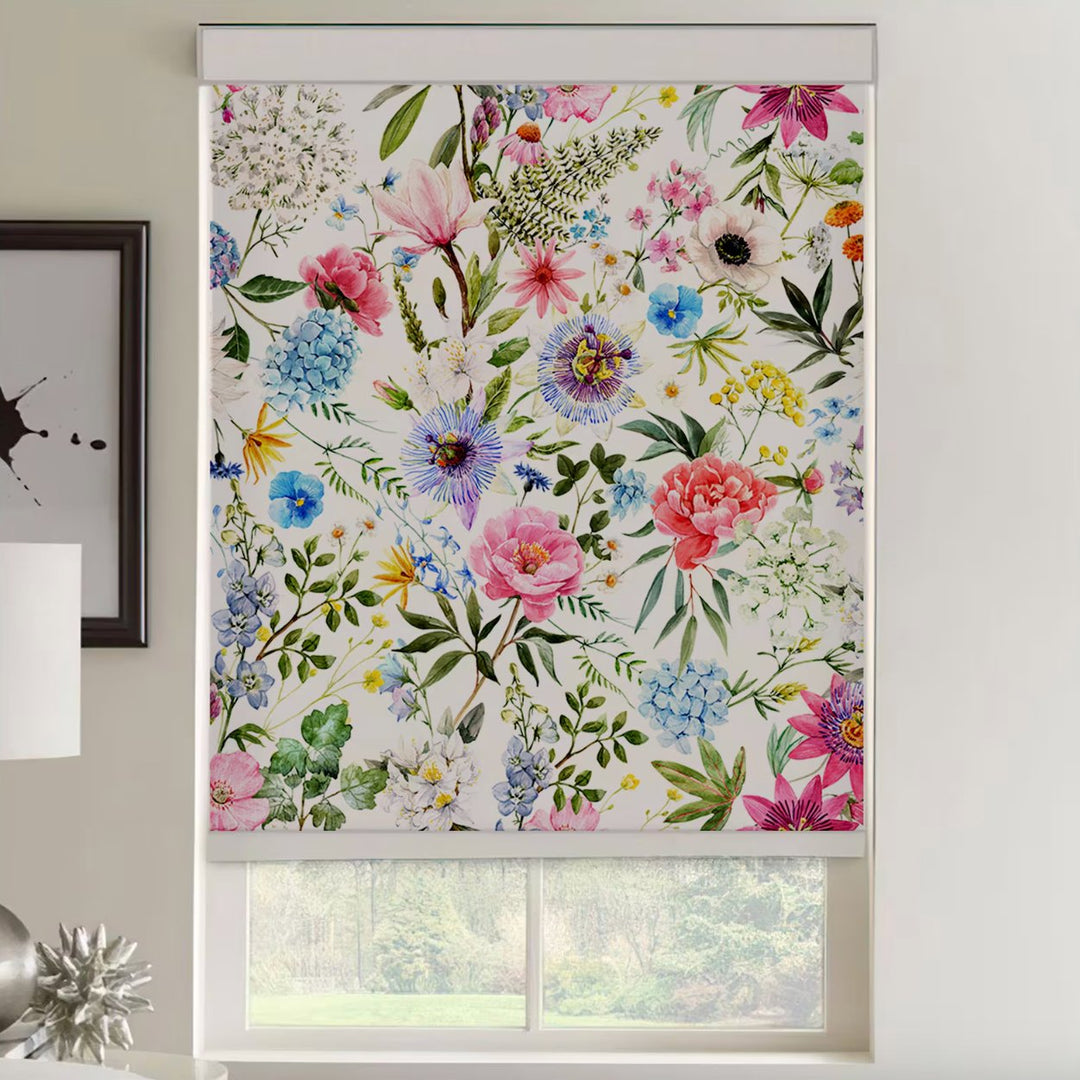 Summer Flowers Roller Shade - Roller Shade Creative