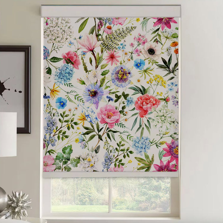 Summer Flowers Roller Shade - Roller Shade Creative