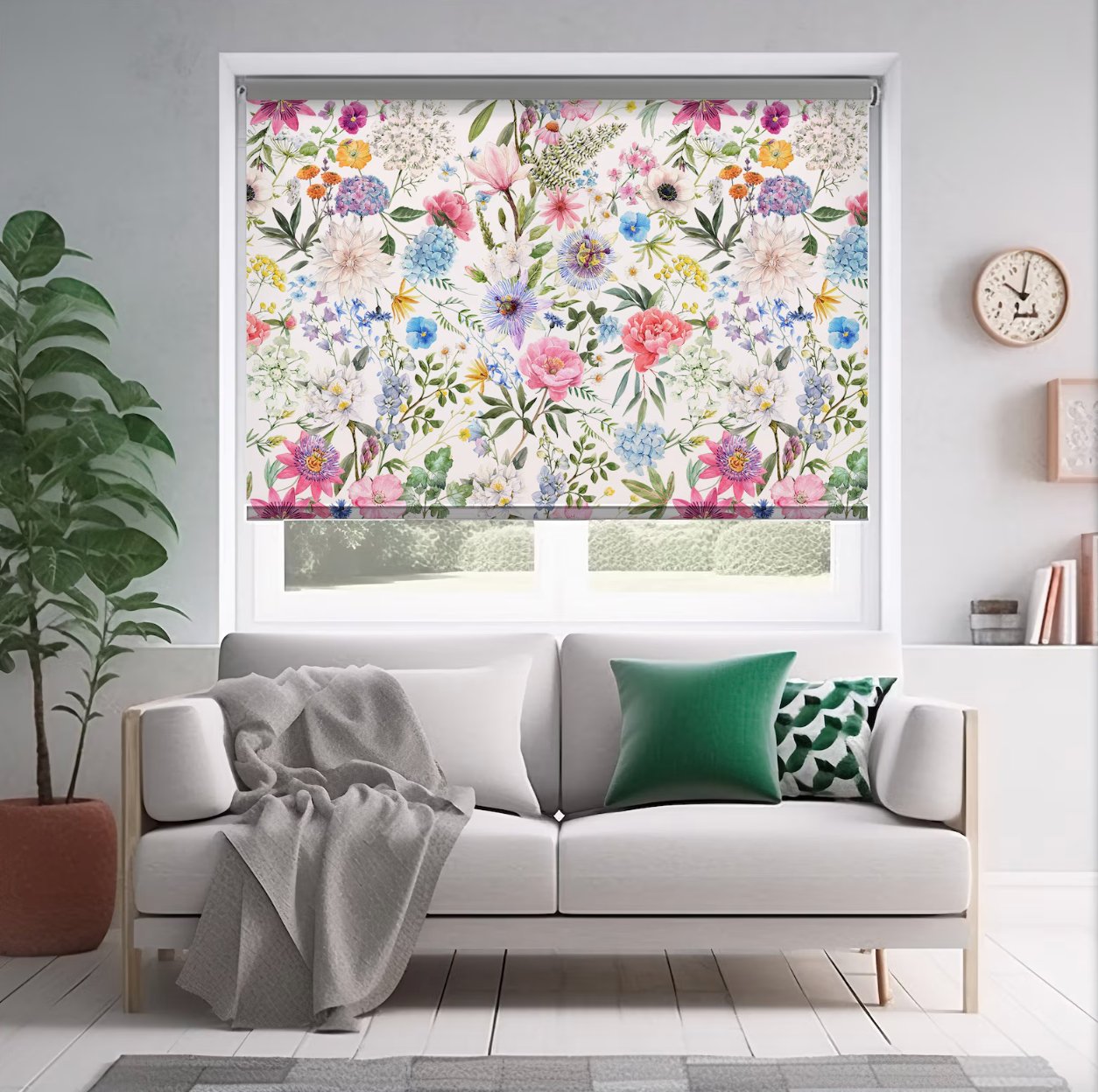 Summer Flowers Roller Shade - Roller Shade Creative