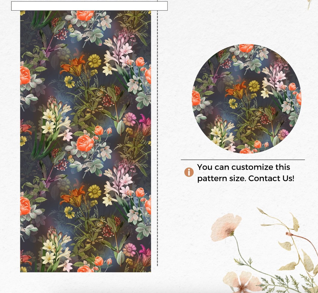 Watercolor Flowers Roller Blind - Roller Shade Creative