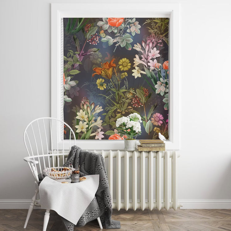 Watercolor Flowers Roller Blind - Roller Shade Creative