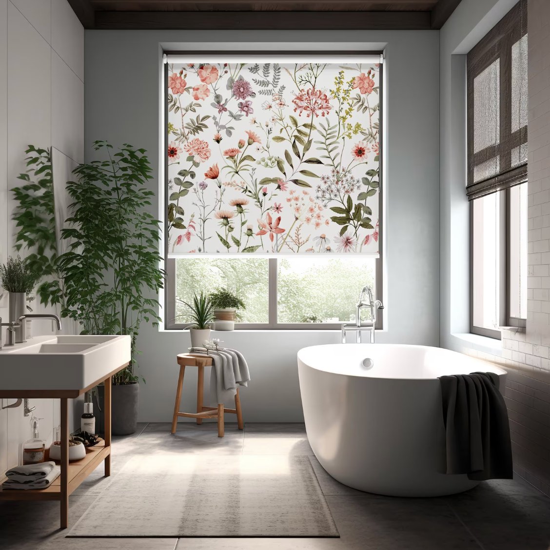 Watercolor Wild Floral Roller Blinds - Roller Shade Creative