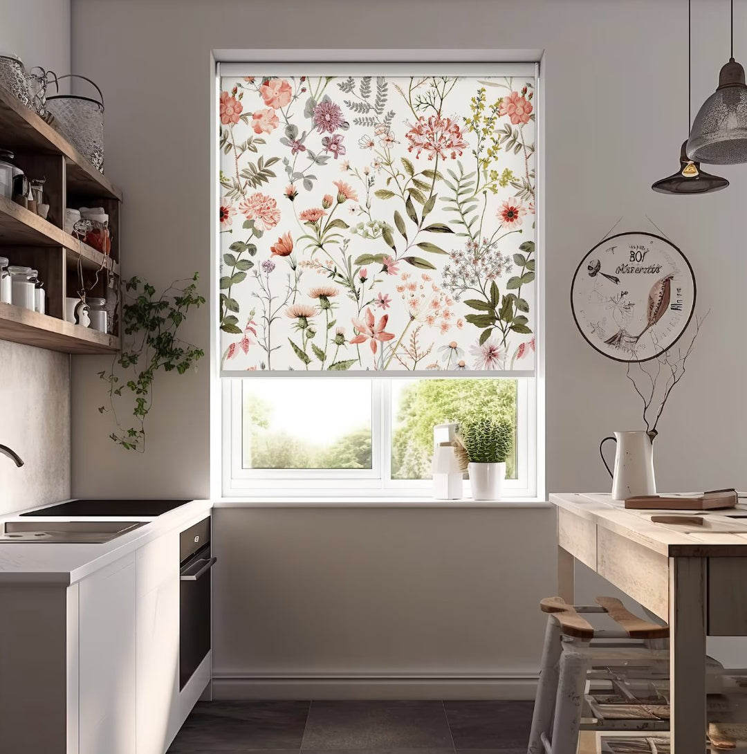 Watercolor Wild Floral Roller Blinds - Roller Shade Creative