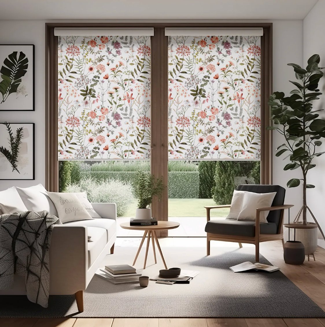 Watercolor Wild Floral Roller Blinds - Roller Shade Creative