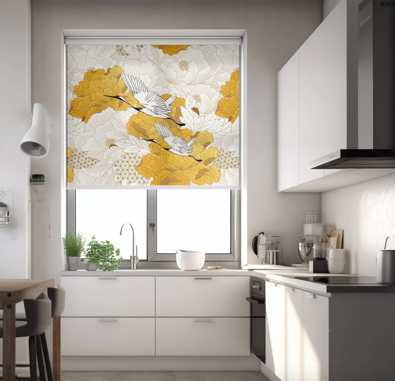 Yellow Chinoiserie Roller Shade - Roller Shade Creative