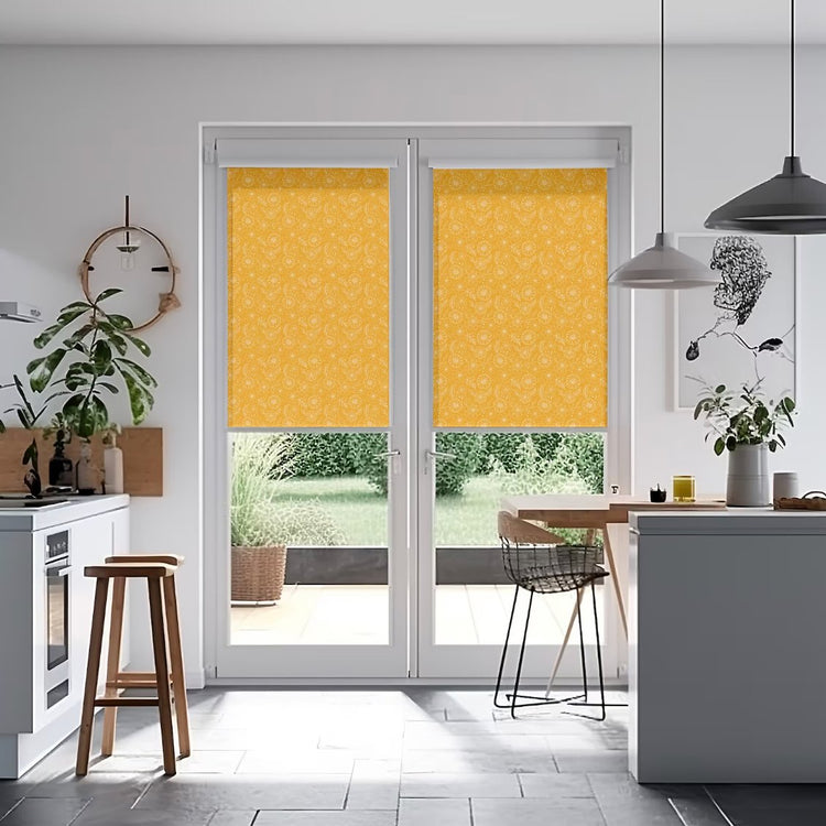 Yellow Flowers Roller Blinds - Roller Shade Creative